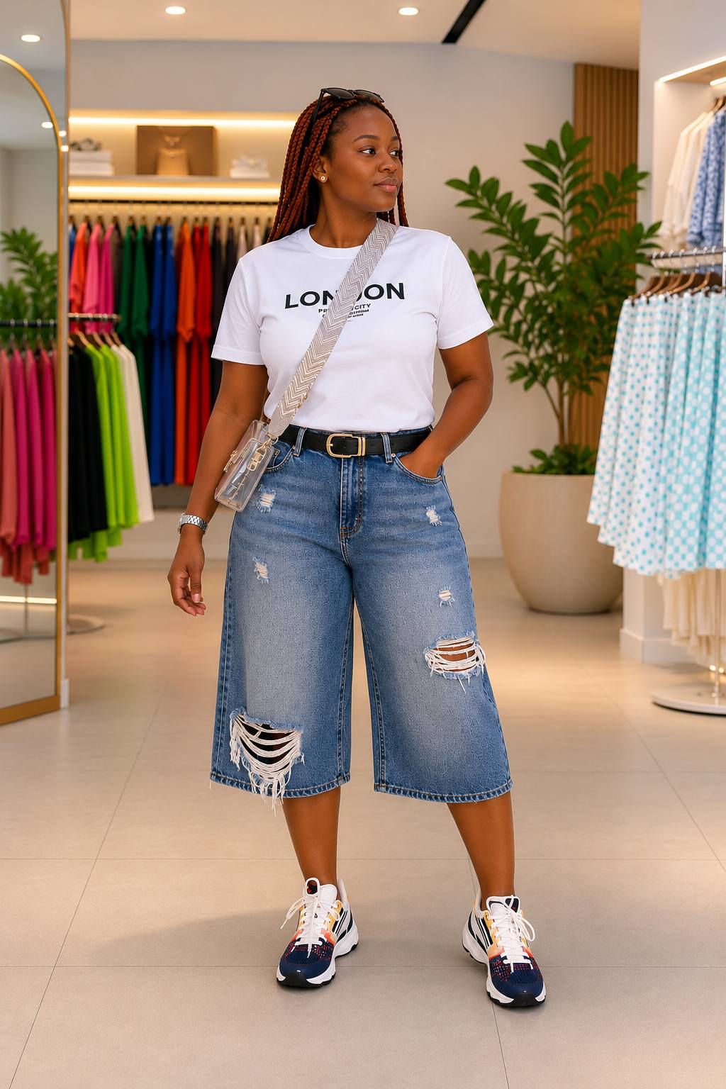 Bermuda en Jeans effet usé