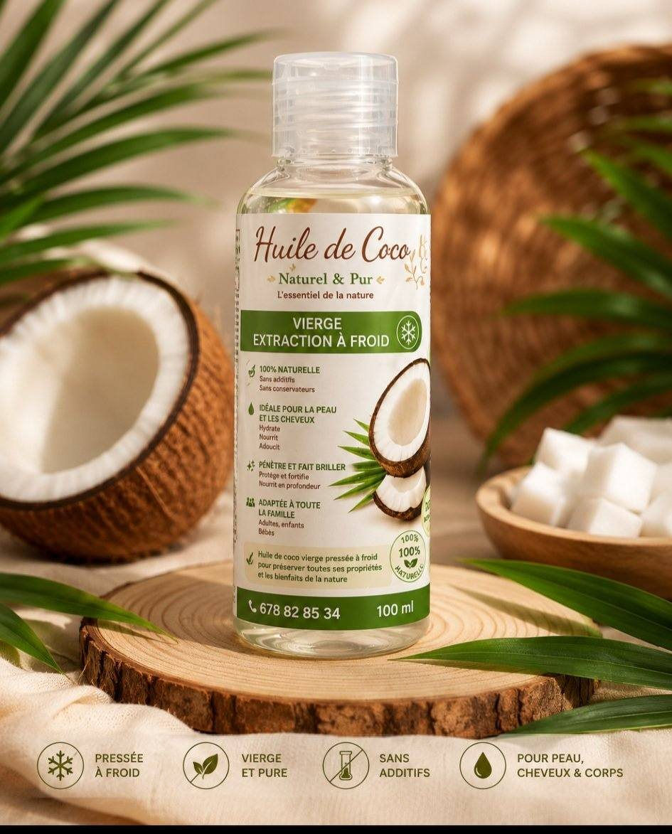 Huile de coco extraite à froid