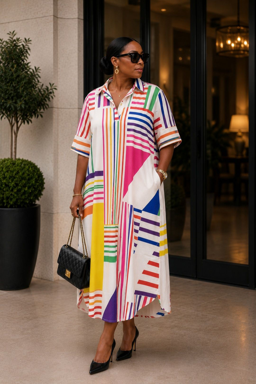 Robe Ample et Fluide Multicolore
