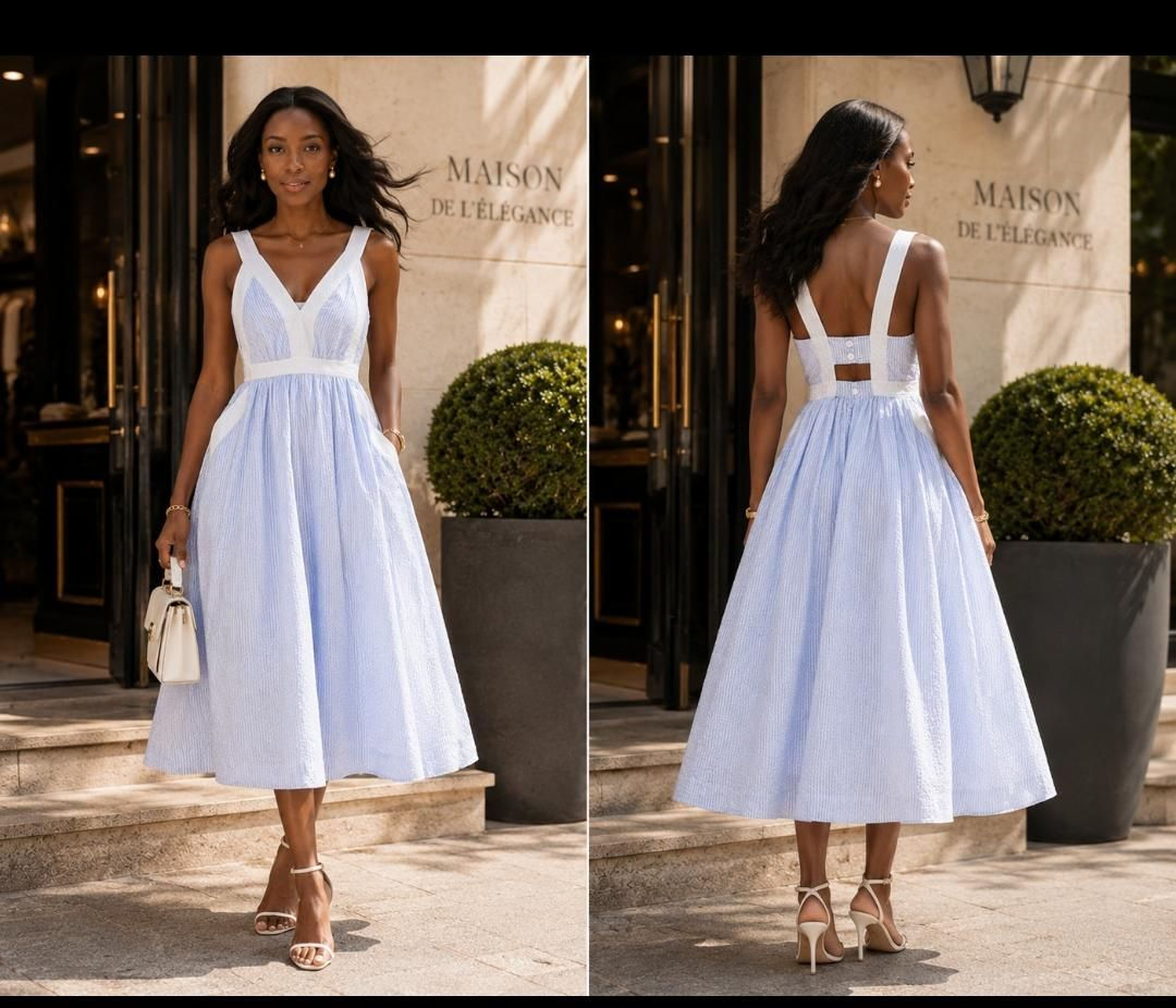 Robe à Rayure Sophistiquée