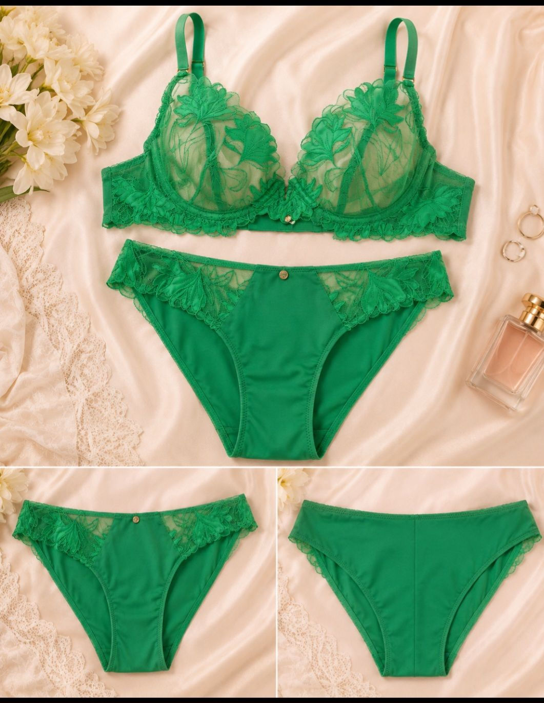 Ensemble Lingerie vert Émeraude 