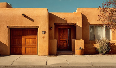 Home with new replacement low cost garage door in Bernalillo, New Mexico