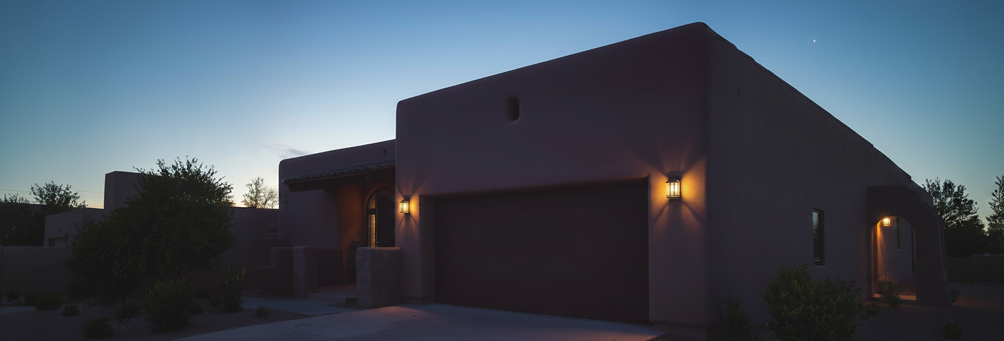 Home with elegant garage door replacement in Placitas, NM