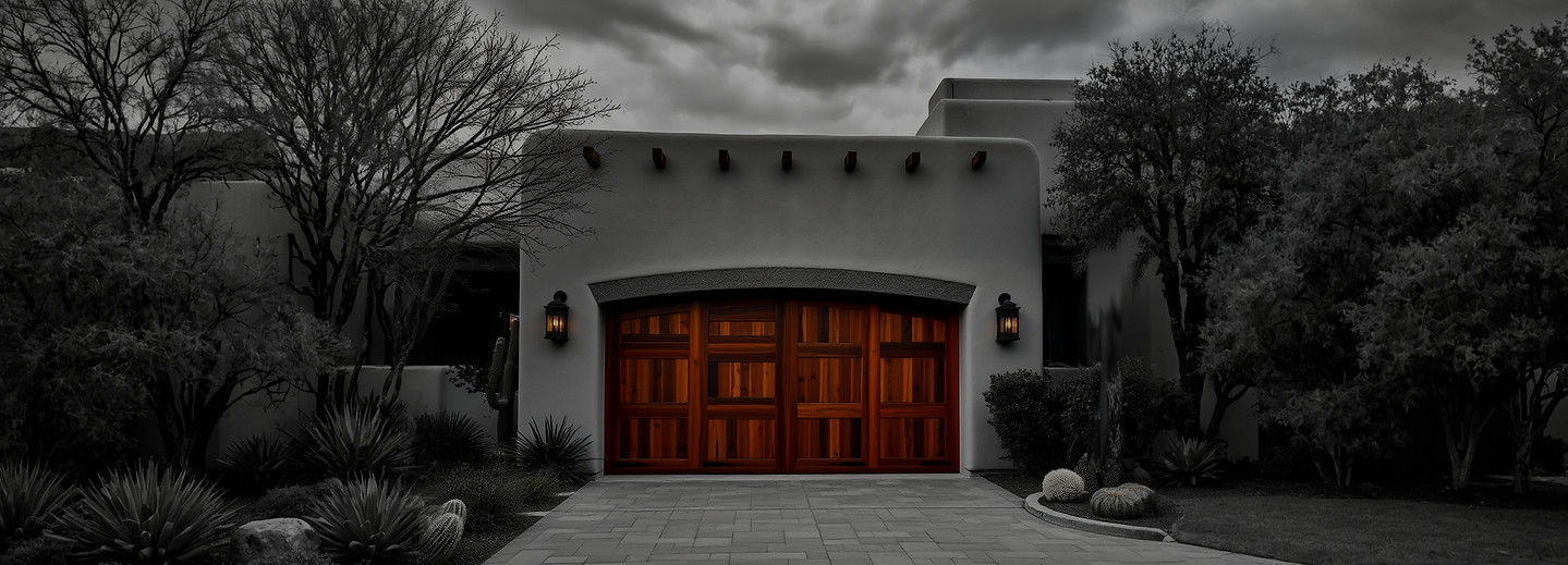 Stunning all wood garage door replacement in Santa Fe, NM