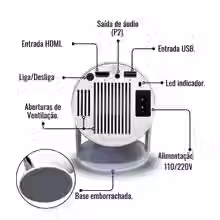 Miniatura: Projetor HY300 Original Portátil Smart Android 11 4K Ultra HD 