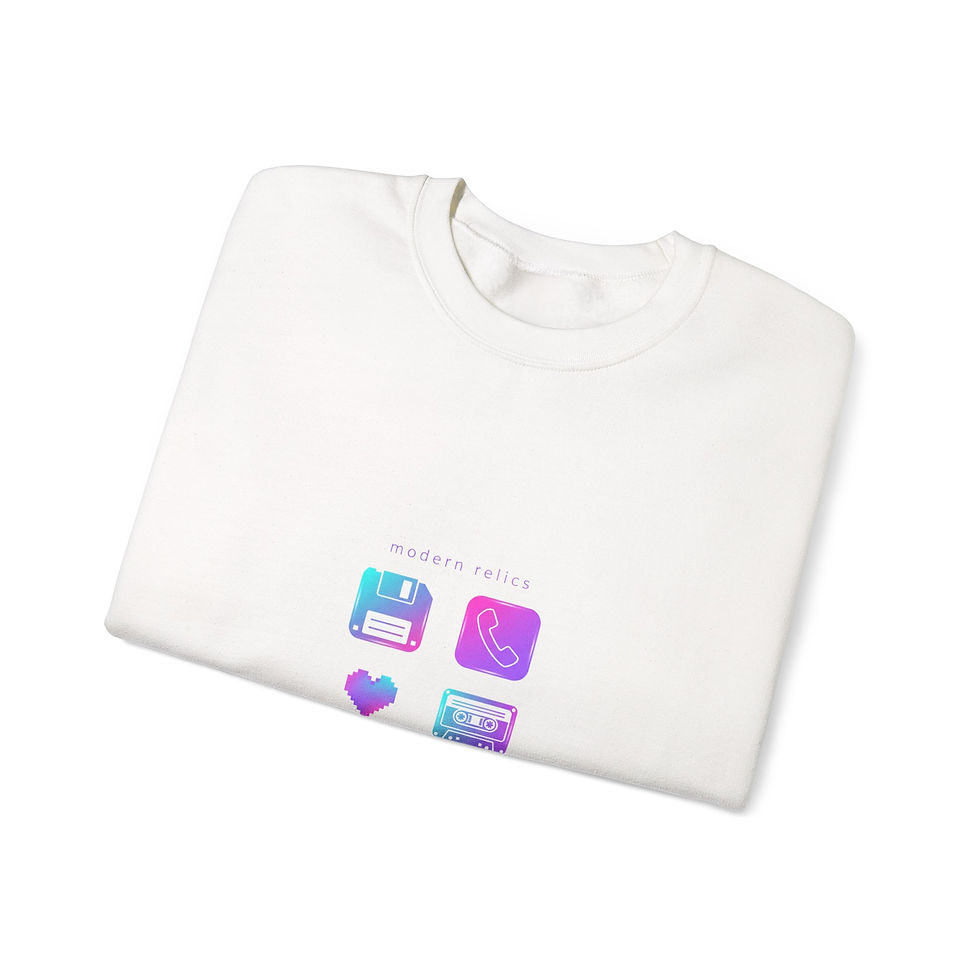 Thumbnail: Retro Pastel Tech Icons Sweatshirt | gradient icon design, soft glow UI