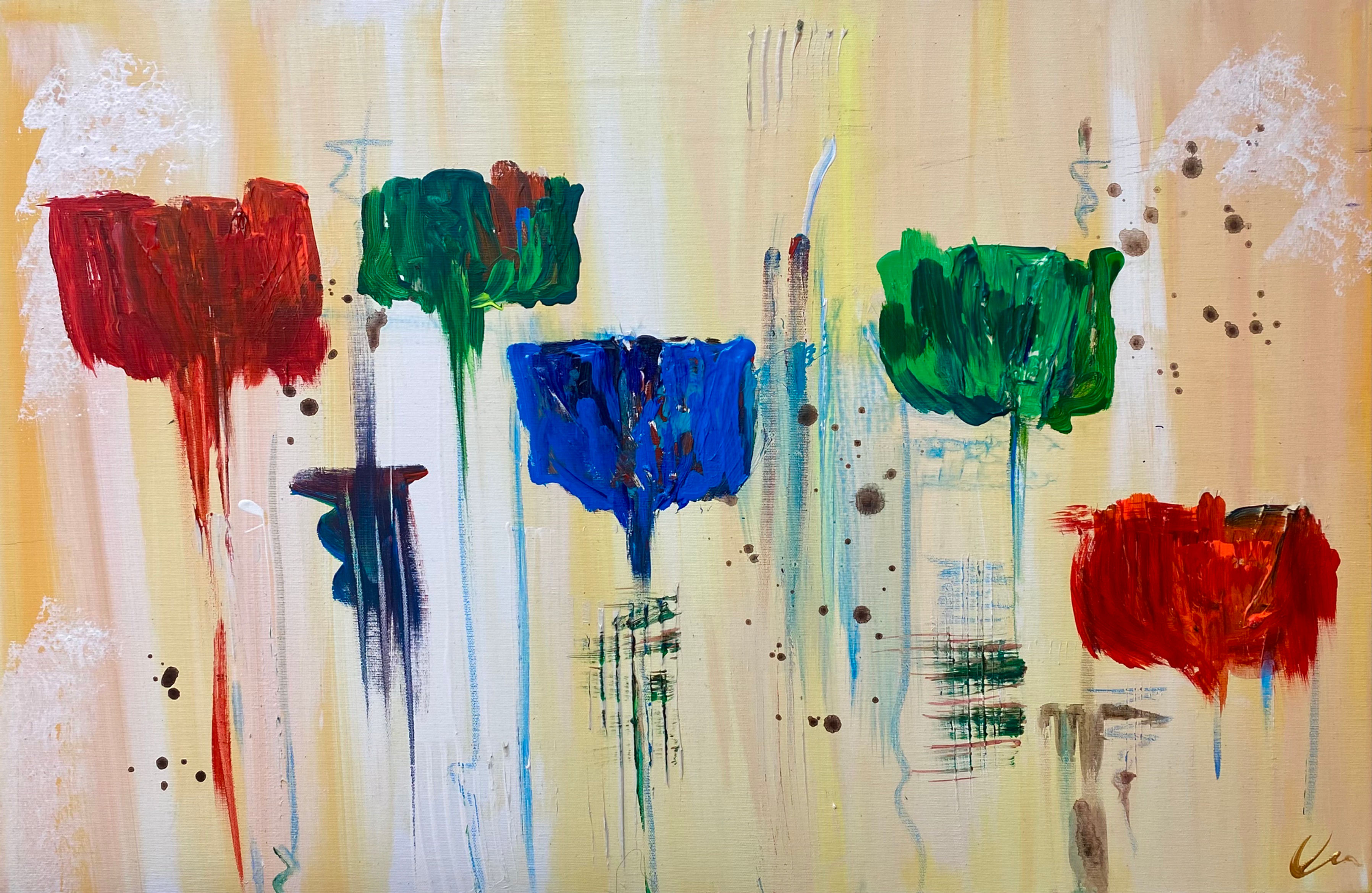 Original Ölbild - Moderne Florale II - Format 60x90 cm