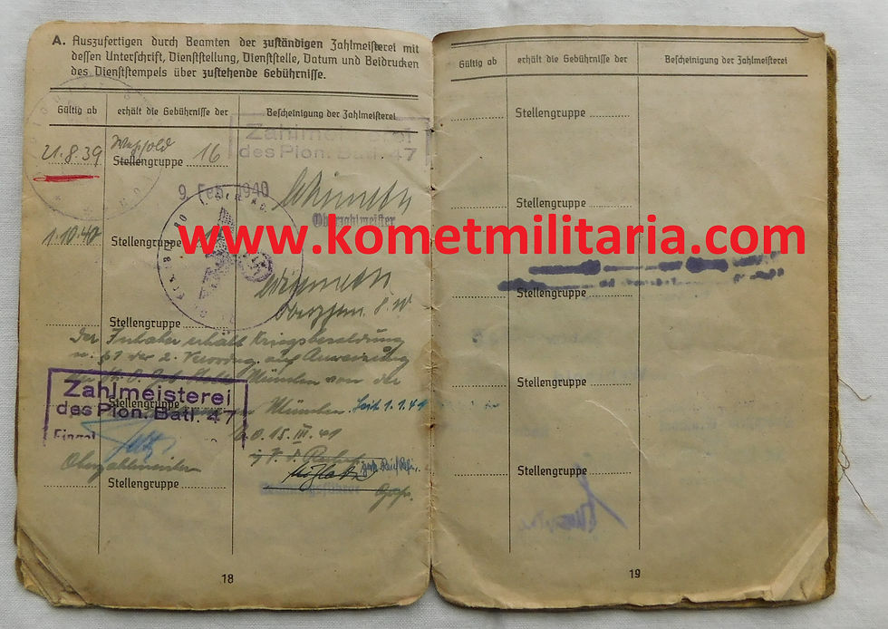 Thumbnail: Soldbuch, Urkunden, Landhelfer Brief Pionier Btl. 47-Volks Pi. Brig. 47 Ardennen
