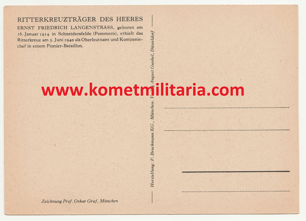 Thumbnail: Postcard/Postkarte Ritterkreutzräger Oberleutnant Ernst Friedrich Langenstrass