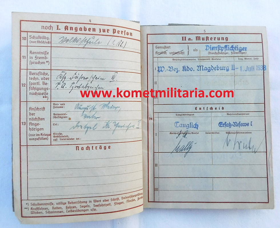 Thumbnail: Wehrpass Obgfr. 3 awards Infanterie Rgt. 385 KIA  Karbusselj, Schlüsselburg 1943