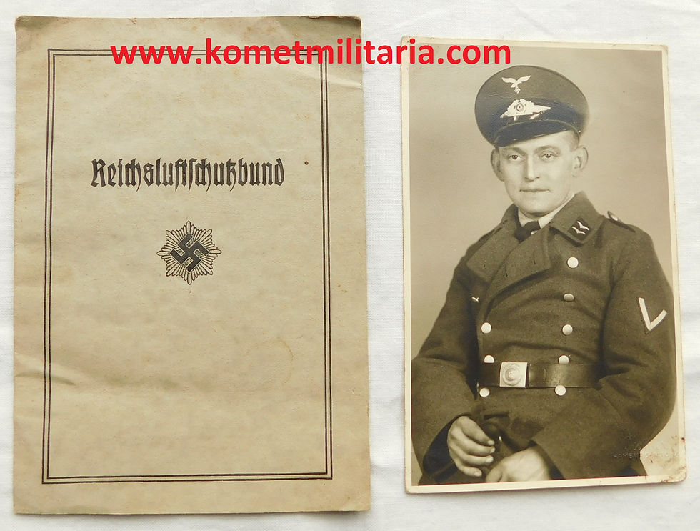 Reichsluftschutzbund Mitgliedsausweis+PortraitJena-Stadtroda