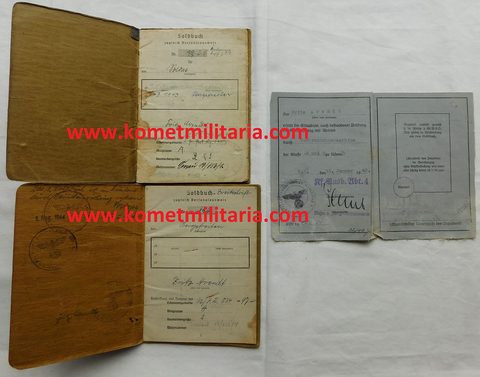 2x Soldbuch+Führerschein Obergefreiter Inf. Rgt.534+Nachschub Komp.87