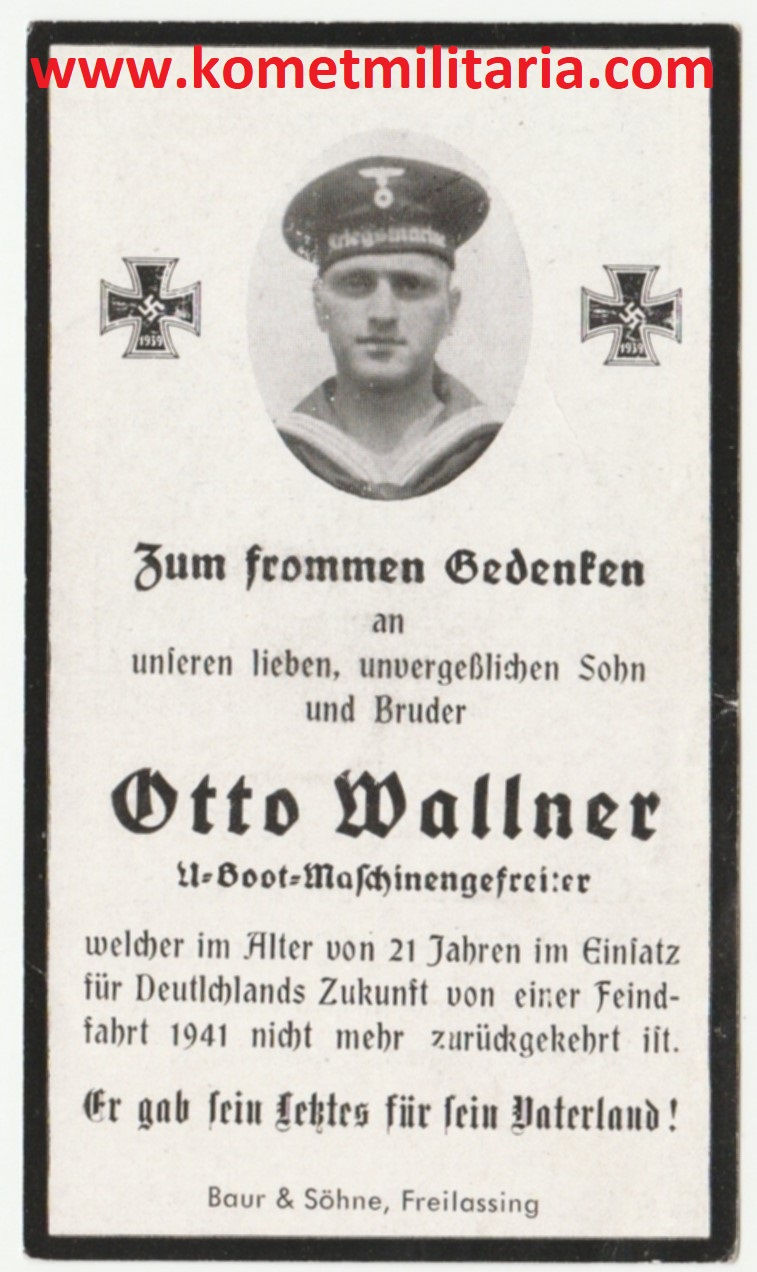 sterbebild-death card U-Boat(U207) Maschinengefreiter Greenland