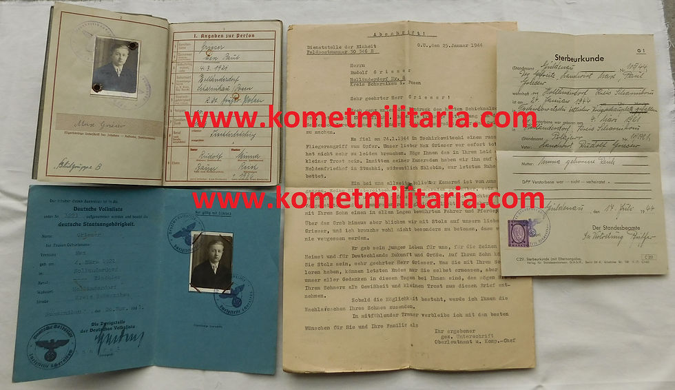 Wehrpass+Ausw. der Deutschen Volksliste+Papier Gefreiter Grenadier Rgt. 453