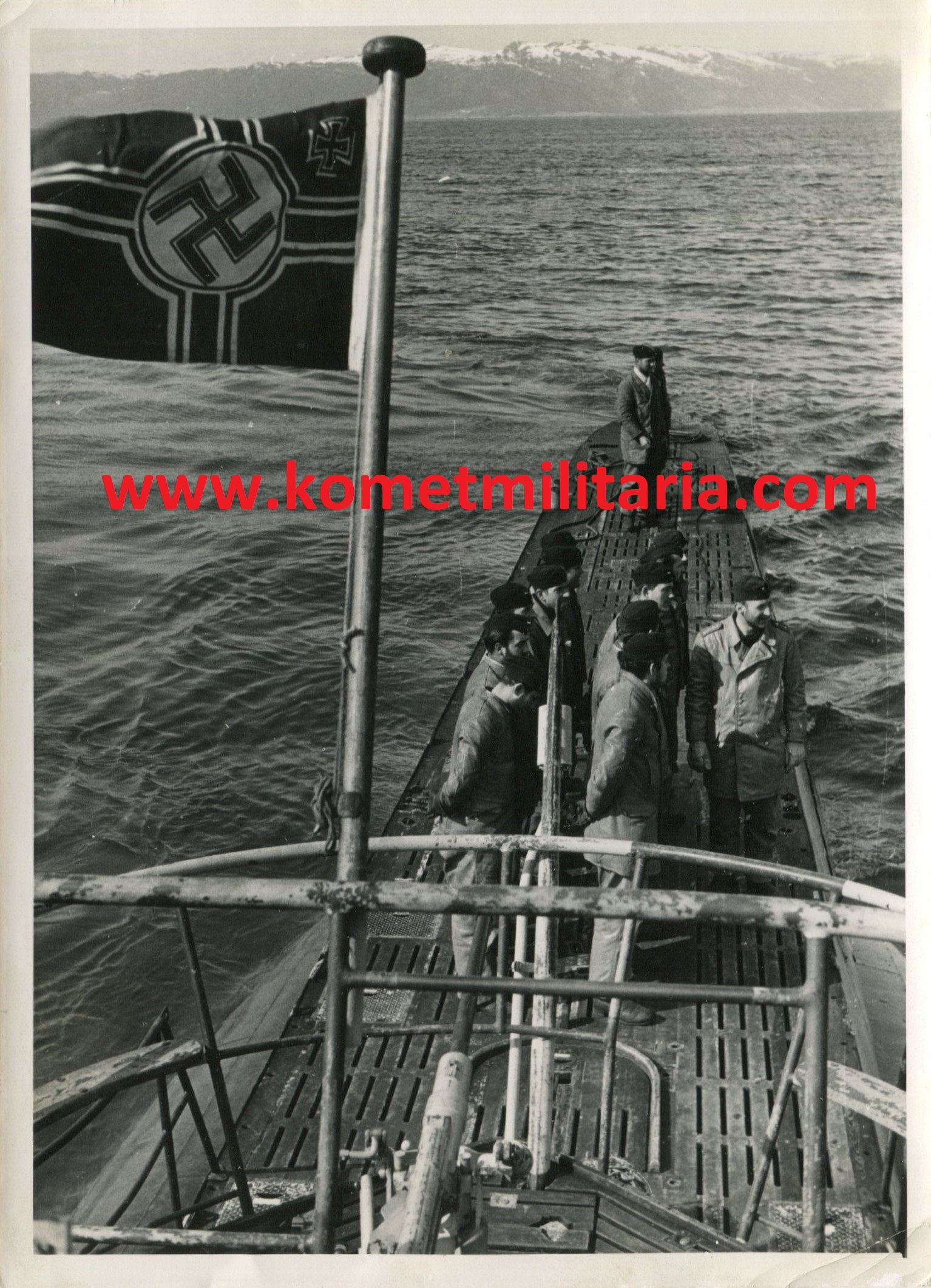 Large Sized Picture U-Boot Crew on deck in  the North Atlantic, Norway