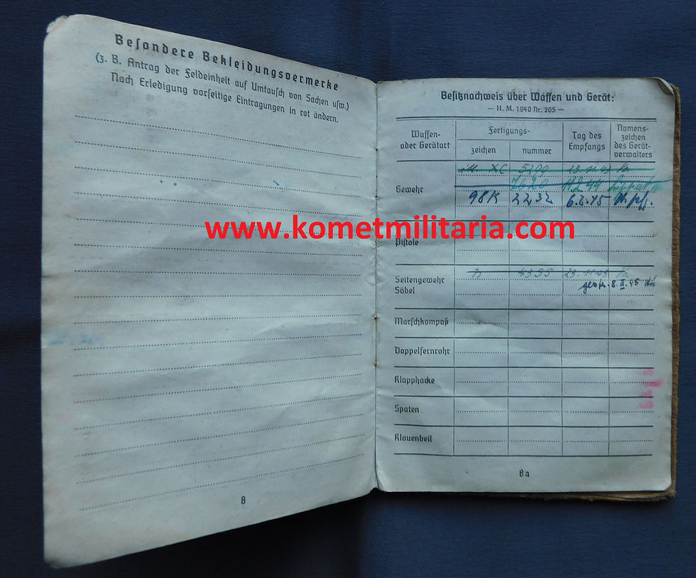 Thumbnail: Soldbuch+ pictures Gefreiter  Panzer Nachrichten Kp. Rhodos