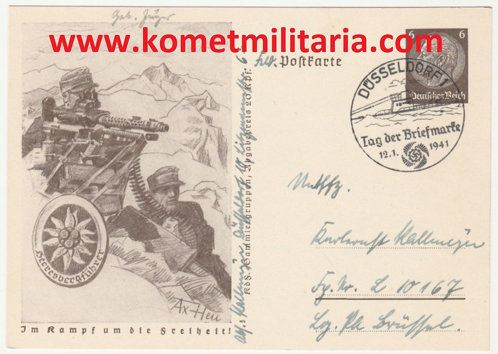 Propaganda Postkarte/Postcard "Im Kampf um die Freiheit" Gebirgsjäger