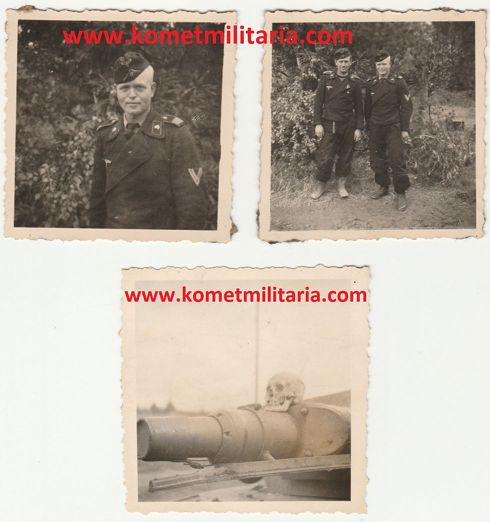 3x Foto Panzer- skull on Panzer III barrel!