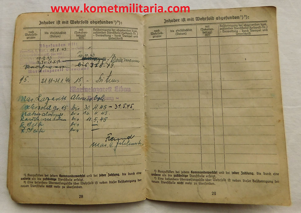 Thumbnail: Soldbuch Matrosenhauptgefreiter 25. Unterseebootsflotille