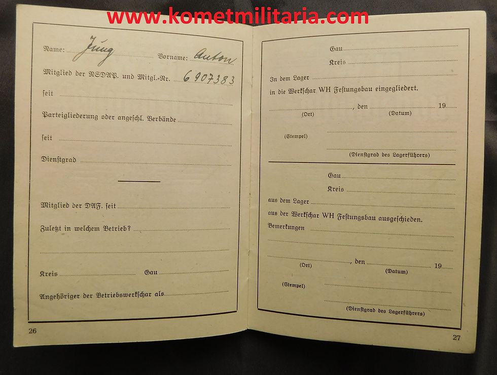 Thumbnail: Wehrmacht Festungsbau Dienstbuch Westwall