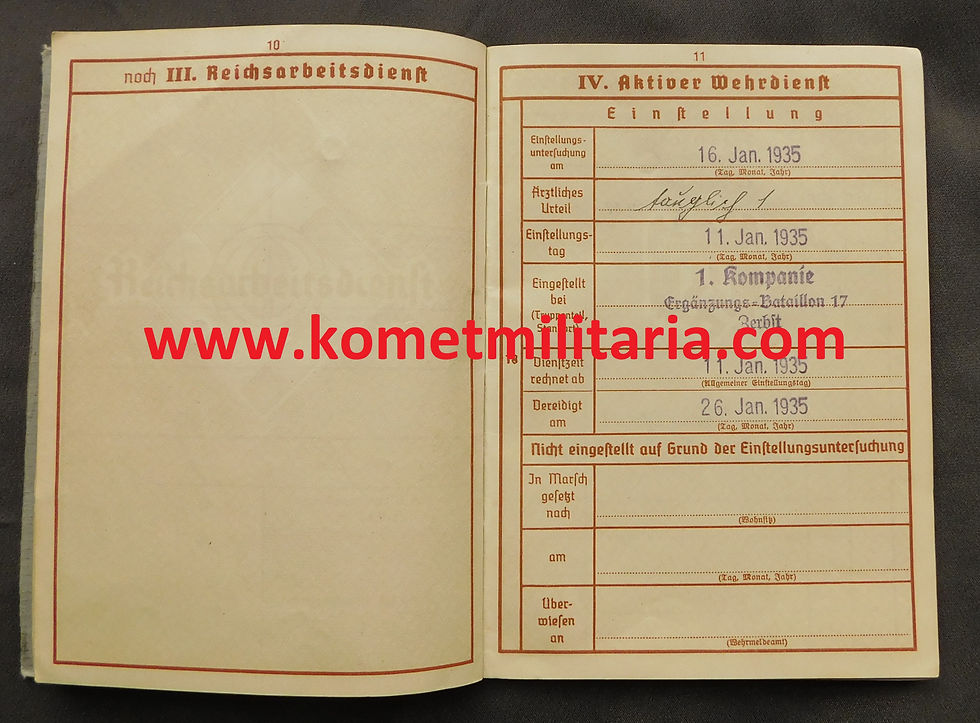 Thumbnail: Grouping Wehrpass, Schmuckkarte, Papier Infanterie-Regiment 467