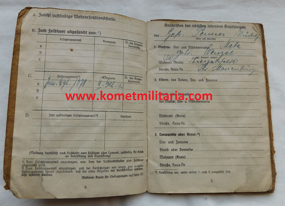Thumbnail: Soldbuch Gefreiter late war issue Feldherrnhalle- Grenadier Rgt. 1078