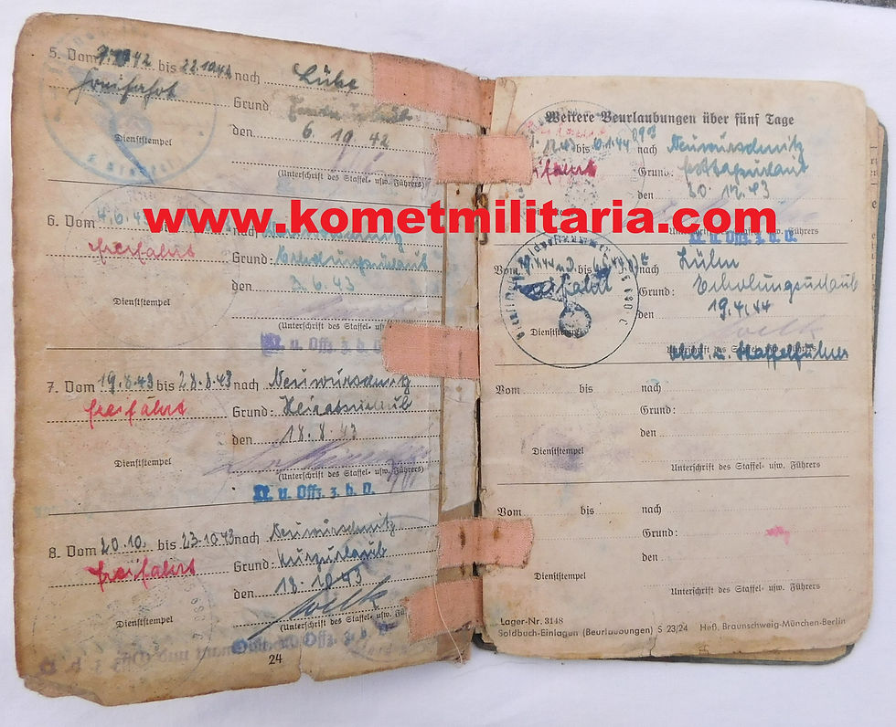 Thumbnail: Soldbuch Sturmabteilung Koch/Nachtjagdgeschwader 101 Koch signed!