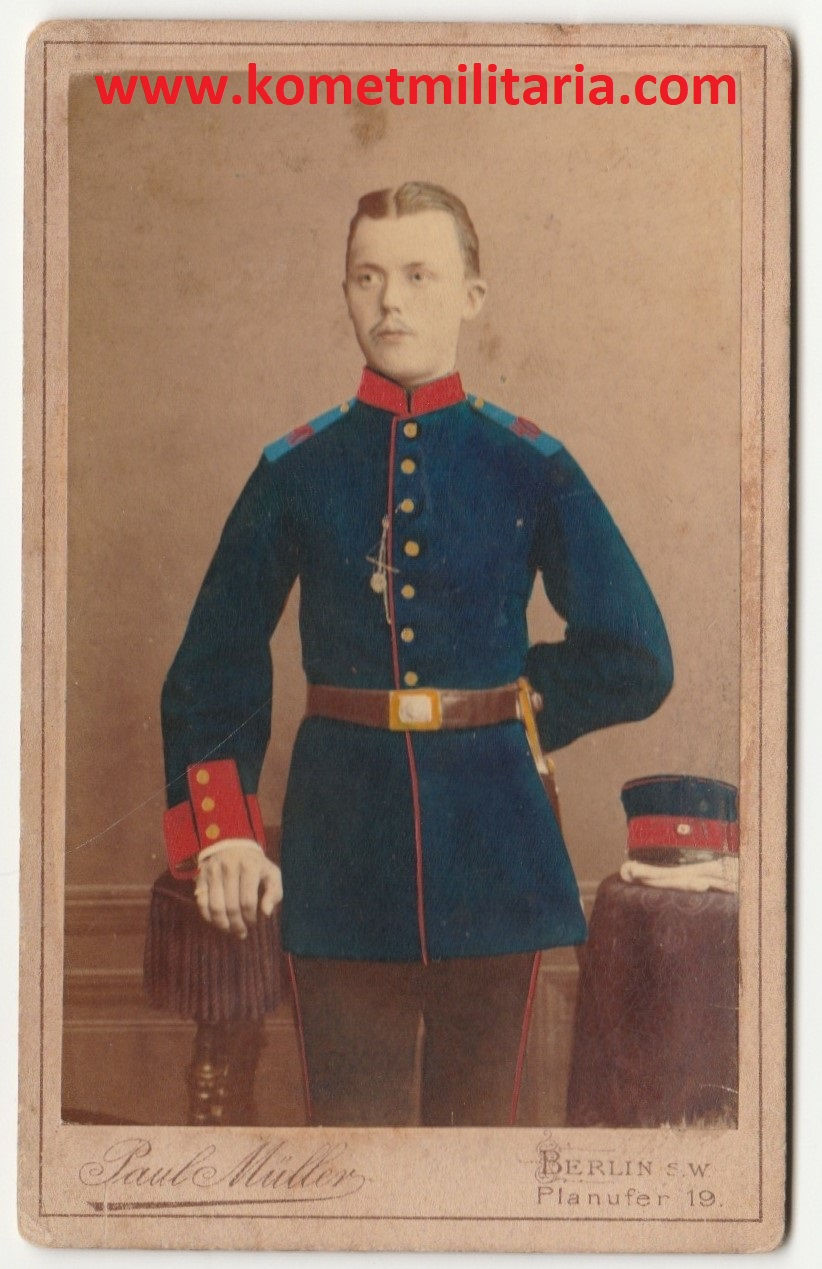 Preußen koloriertes CDV/Kabinettfoto Soldat im Infanterie-Regiment 40