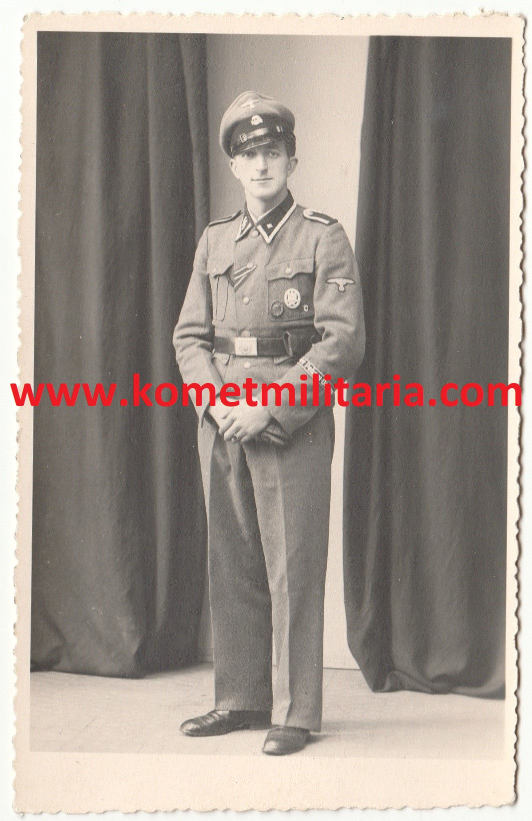 SS Portrait decorated Unterscharführer with SS-Polizei-Division cuff title