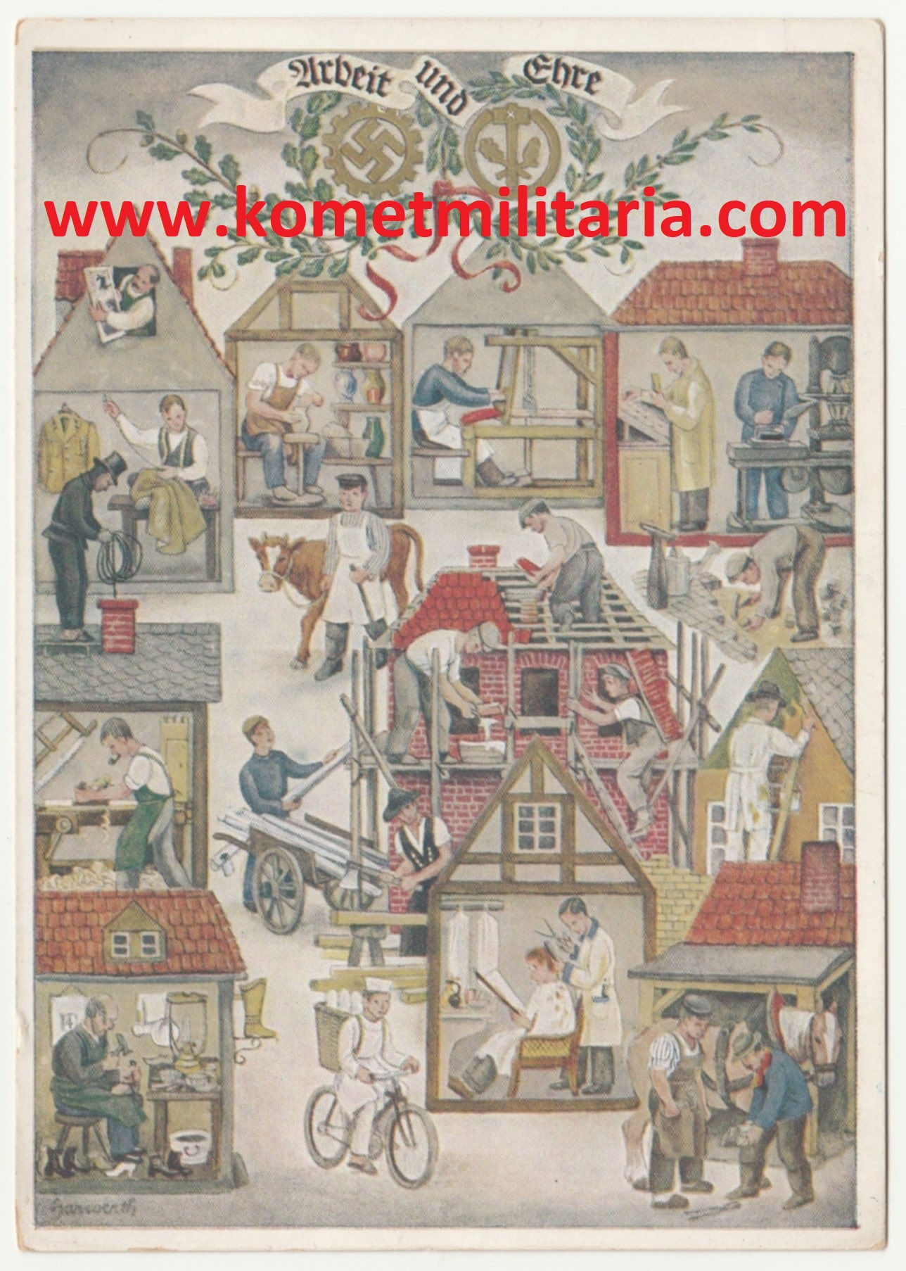 Postkarte/Postcard Reichshandwerkertag 1936 Arbeit und Ehre