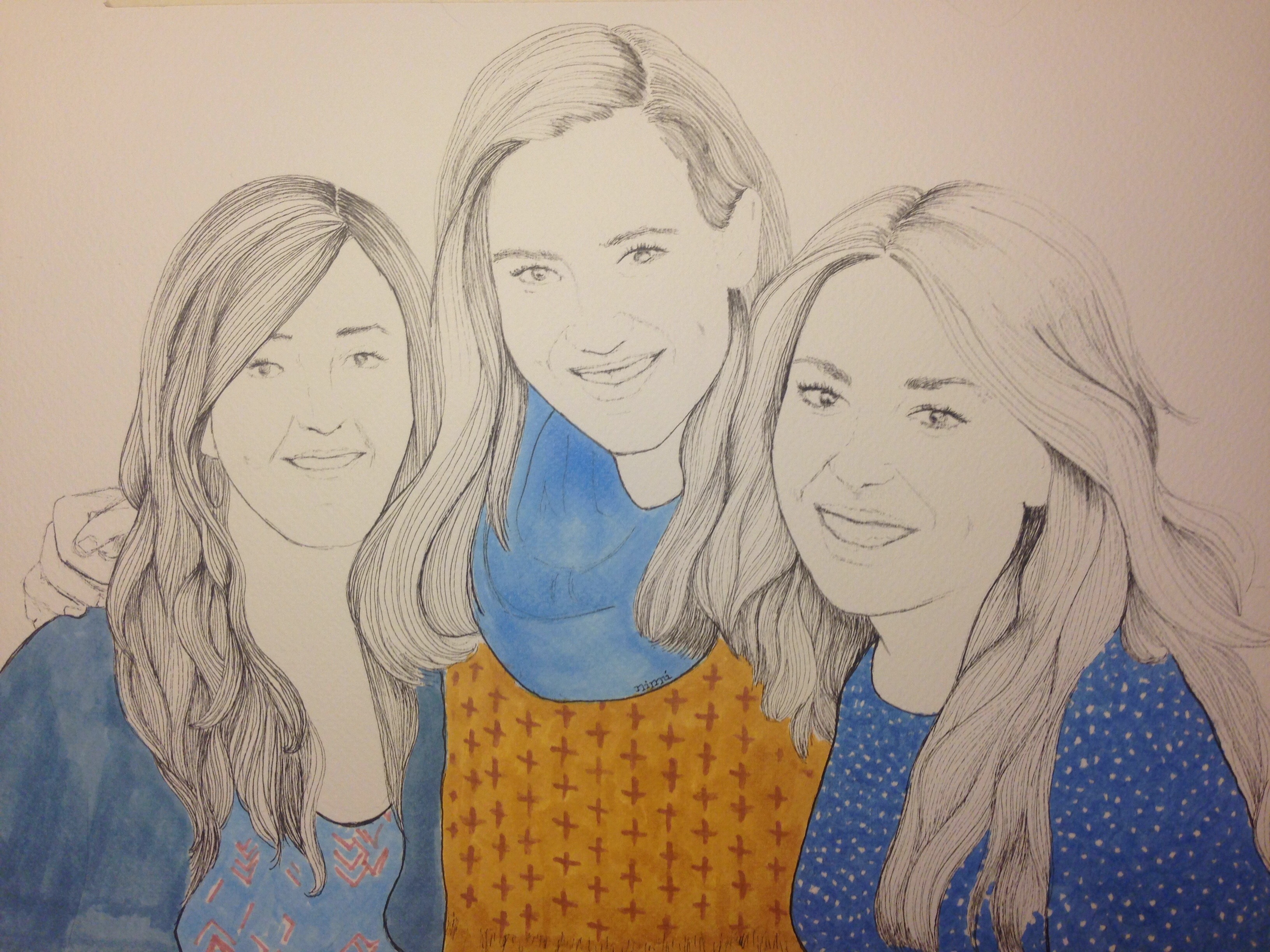 Retrato tres caras