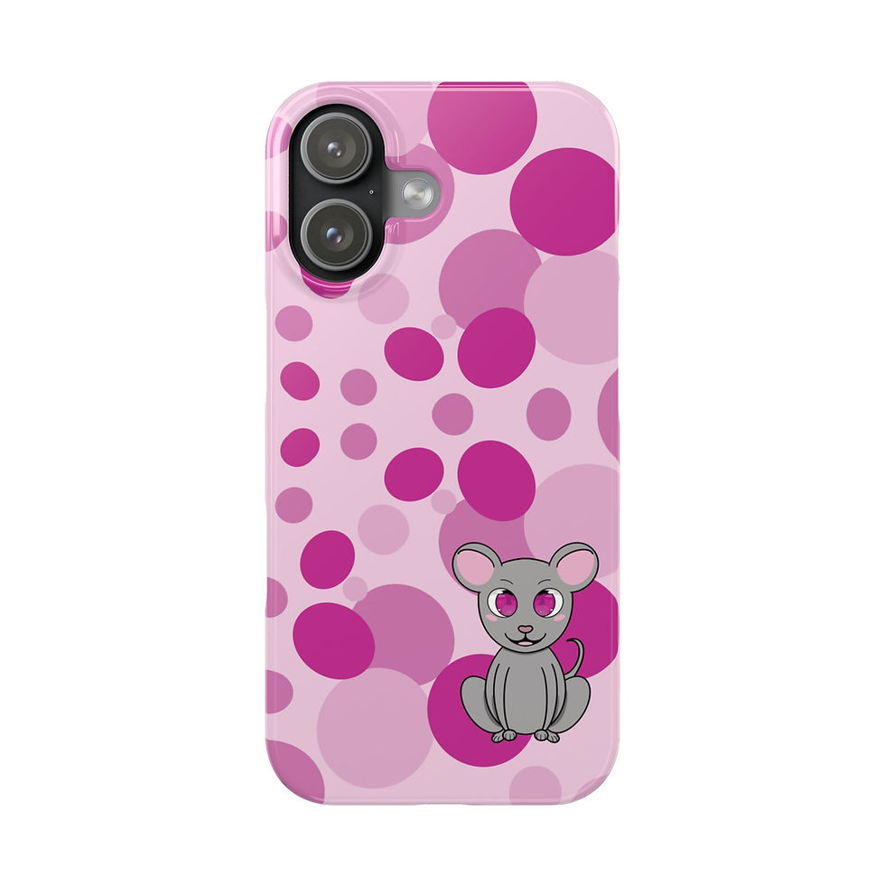 Thumbnail: Cute Pink Mouse Slim Phone Case — Year of the Mouse Phone Case