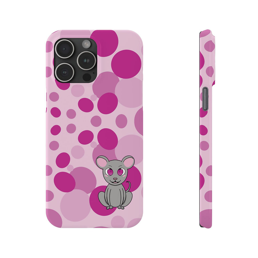 Thumbnail: Cute Pink Mouse Slim Phone Case — Year of the Mouse Phone Case