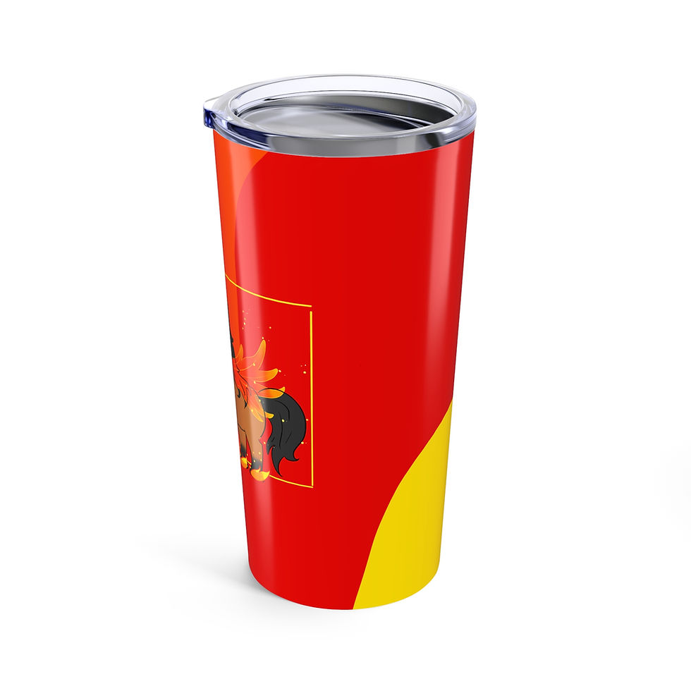 Thumbnail: 20oz Fire Horse Tumbler — Winged Horse Thermal Cup