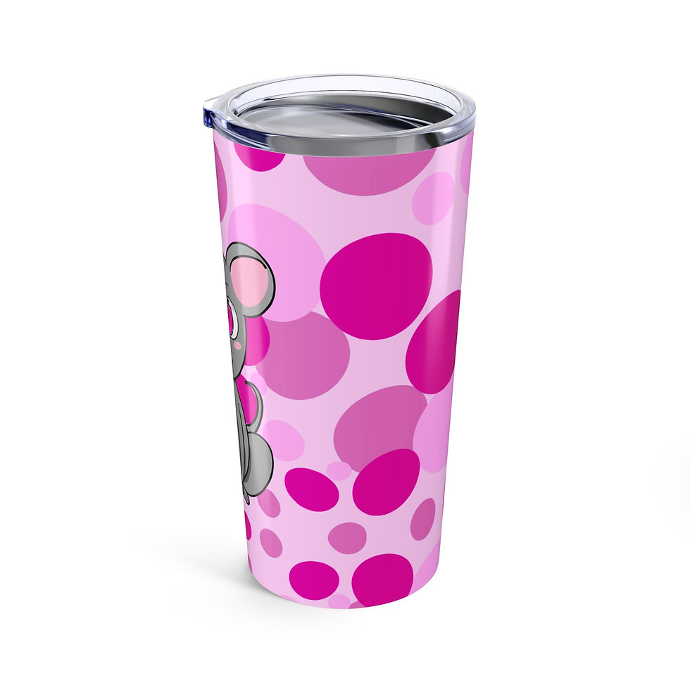 Thumbnail: Nezumi Cute Mouse 20oz Tumbler - Pink Polka Dot Design