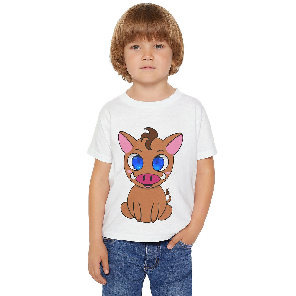 Thumbnail: Pig Toddler T-Shirt with Cute Boar Animal Design