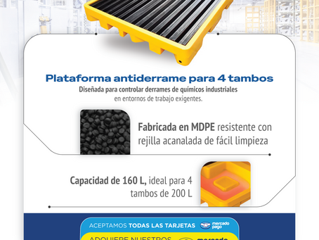 Plataforma Antiderrame para 4 Tambos