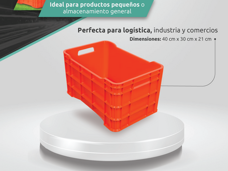 caja agrícola 30 kg, caja plástica cerrada HDPE, caja W-30 kg, cajas apilables para frutas, caja logística agrícola