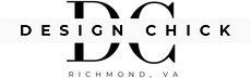 Company logo of D and C in the background with Design Chick in the foreground