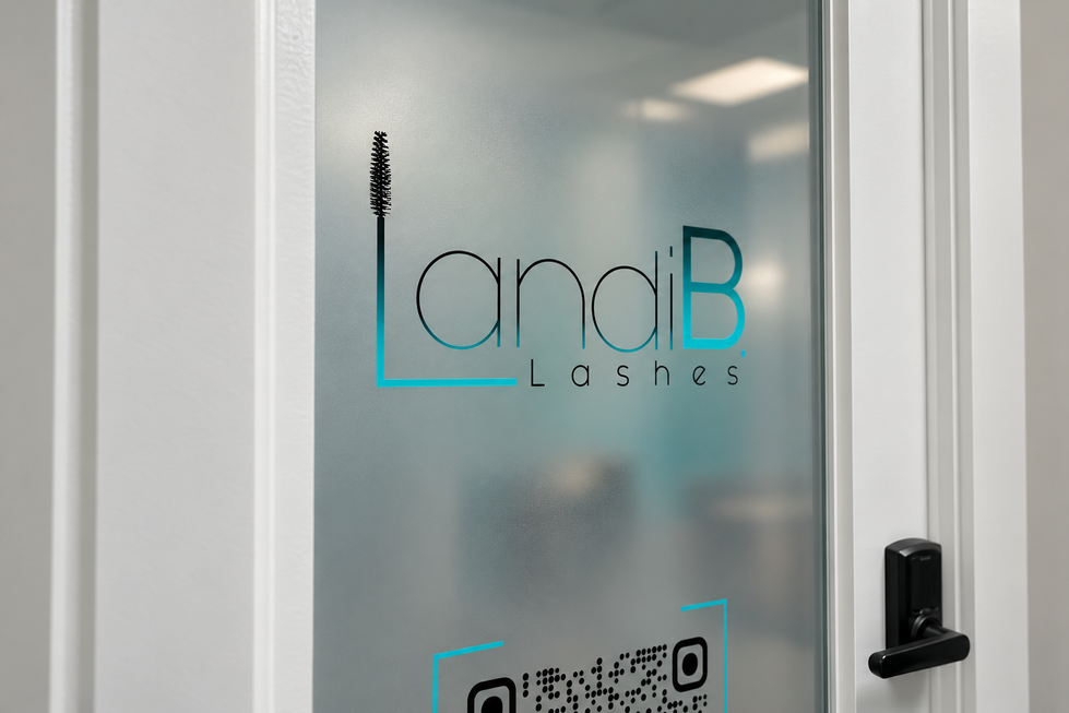 Landi B. Lash Logo detail with Barcode