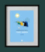 Affiche minimaliste des tentes de la plage de port maria à Larmor Plage dans le Morbihan en Bretagne, illustration bretagne