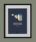 Affiche minimaliste fond gris anthracite des cabines de plage de la plage de la cible à l'île de ré en charente-maritime.