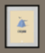 Affiche minimaliste fond beige de la plage de l'écluse à Dinard en Ille-et-Vilaine en Bretagne, affiche bretagne