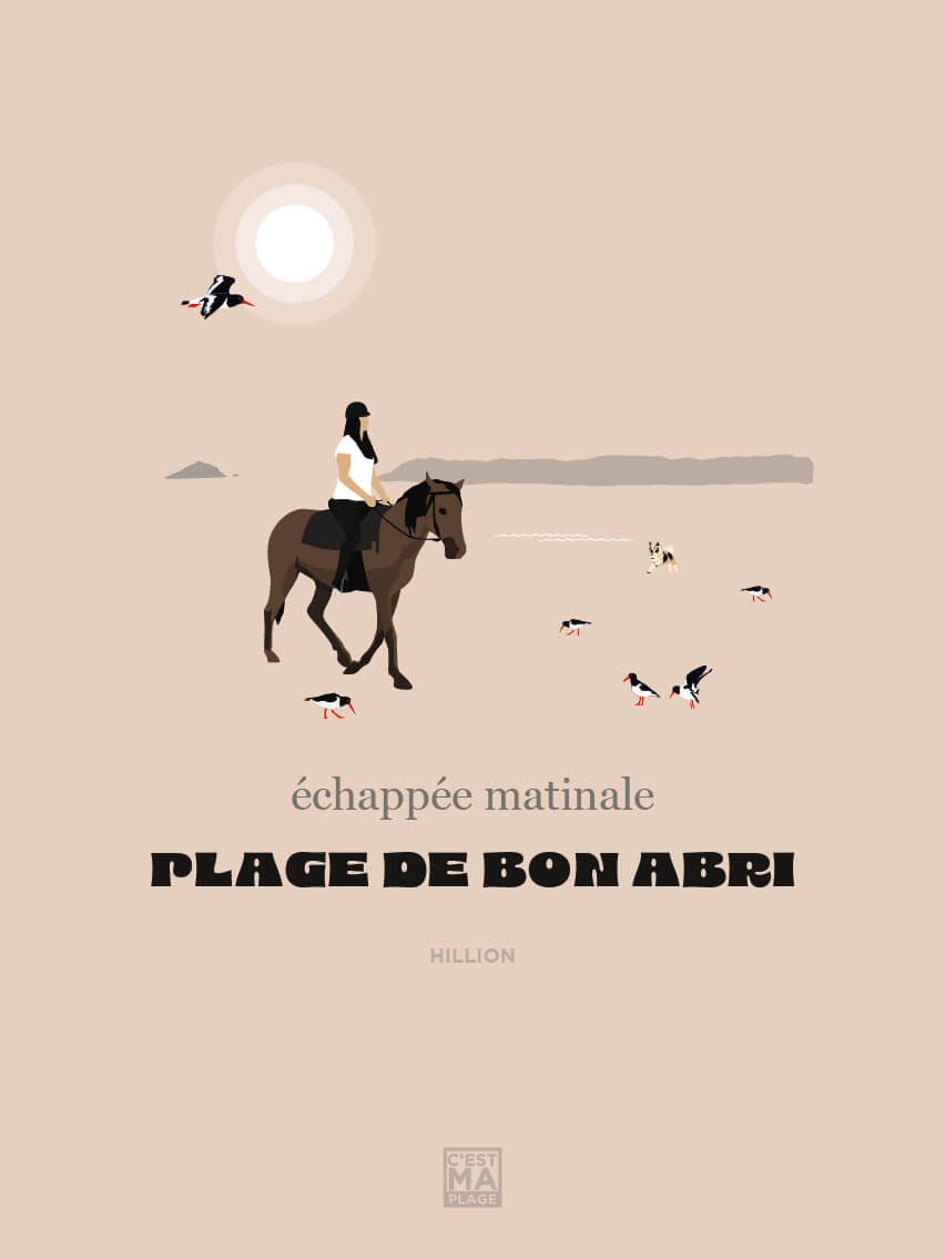 Affiche plage de Bon abri à Hillion en Bretagne