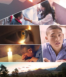 A collage of different Chinese boys and girls with myopia