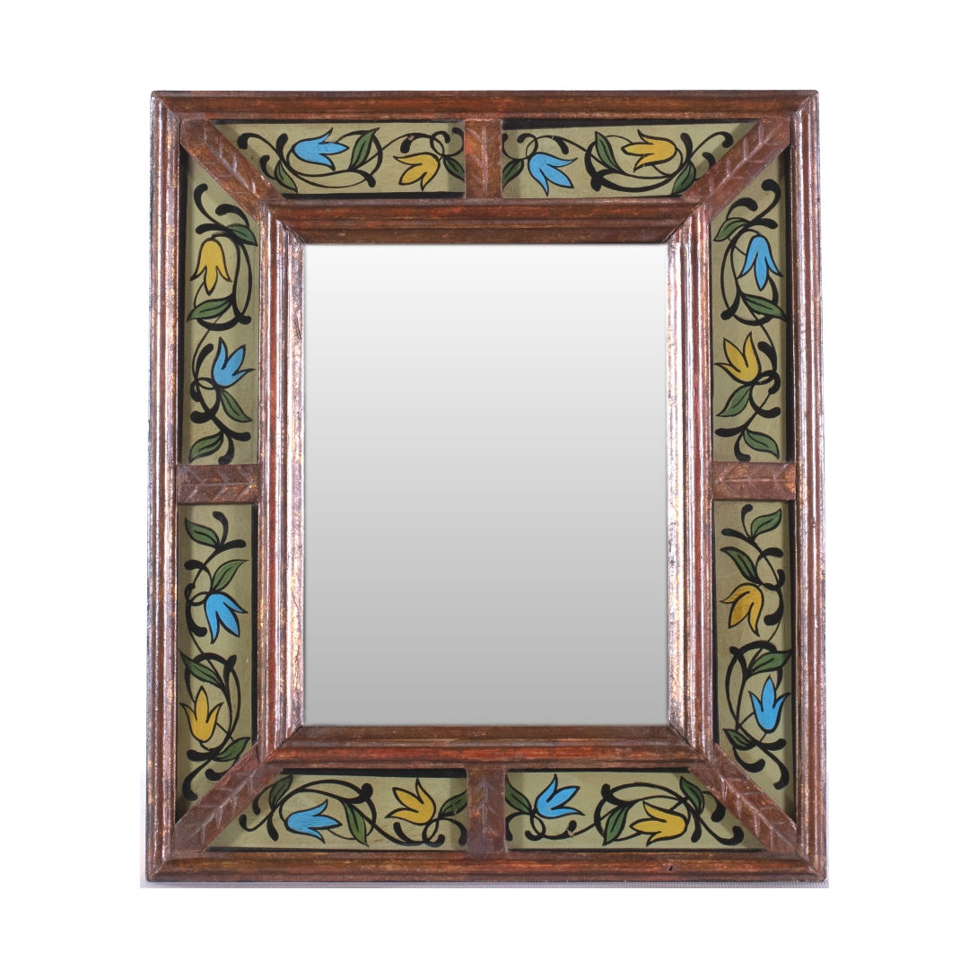 Marco cristales pequeño oro viejo