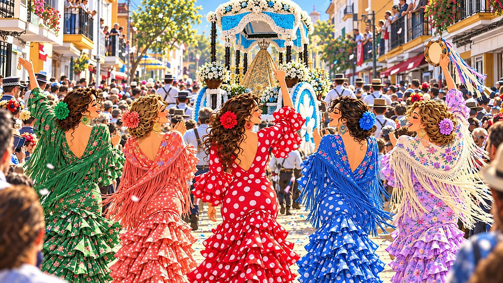 Una turista en la Romería de Valme