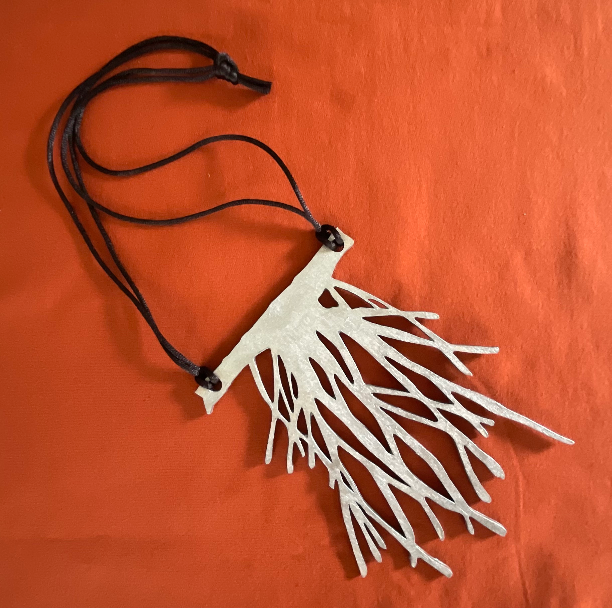 Roots & Branches Necklace Silver/Black