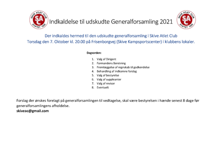 Udskudte Generalforsamling