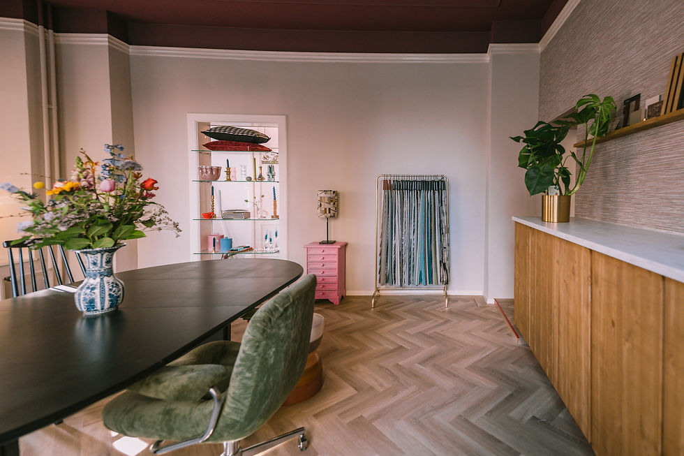 Voorbeeld van een geverfd plafond met sierlijst